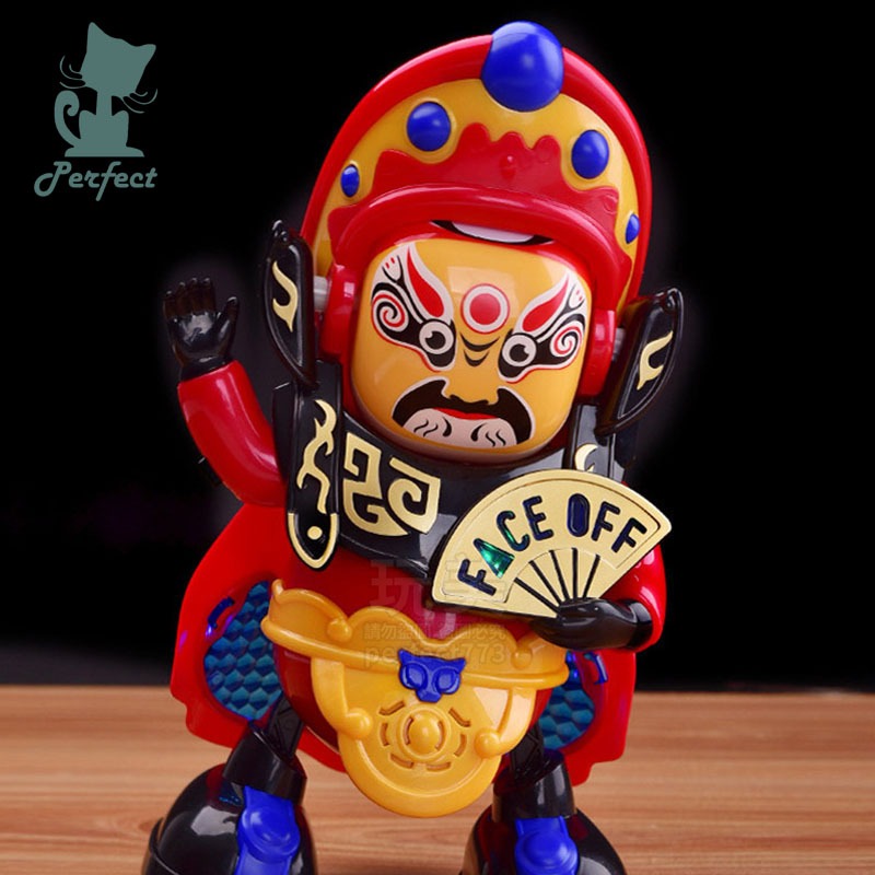 變臉玩具 川劇變臉 跳舞音樂玩具 變臉電動川劇娃娃 四川變臉娃娃 四川變臉 兒童玩具 變臉燈光公仔玩具 玩美 77786-細節圖6