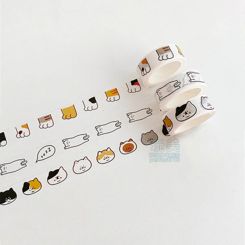紙膠帶 手帳膠帶 手帳素材 貓咪造型 手帳膠帶 和紙膠帶 貓咪紙膠帶 貓爪紙膠帶 可愛紙膠帶 玩美 771440-細節圖5