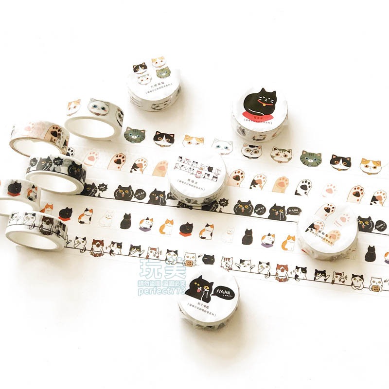 紙膠帶 手帳膠帶 手帳素材 貓咪造型 手帳膠帶 和紙膠帶 貓咪紙膠帶 貓爪紙膠帶 可愛紙膠帶 玩美 771440-細節圖8