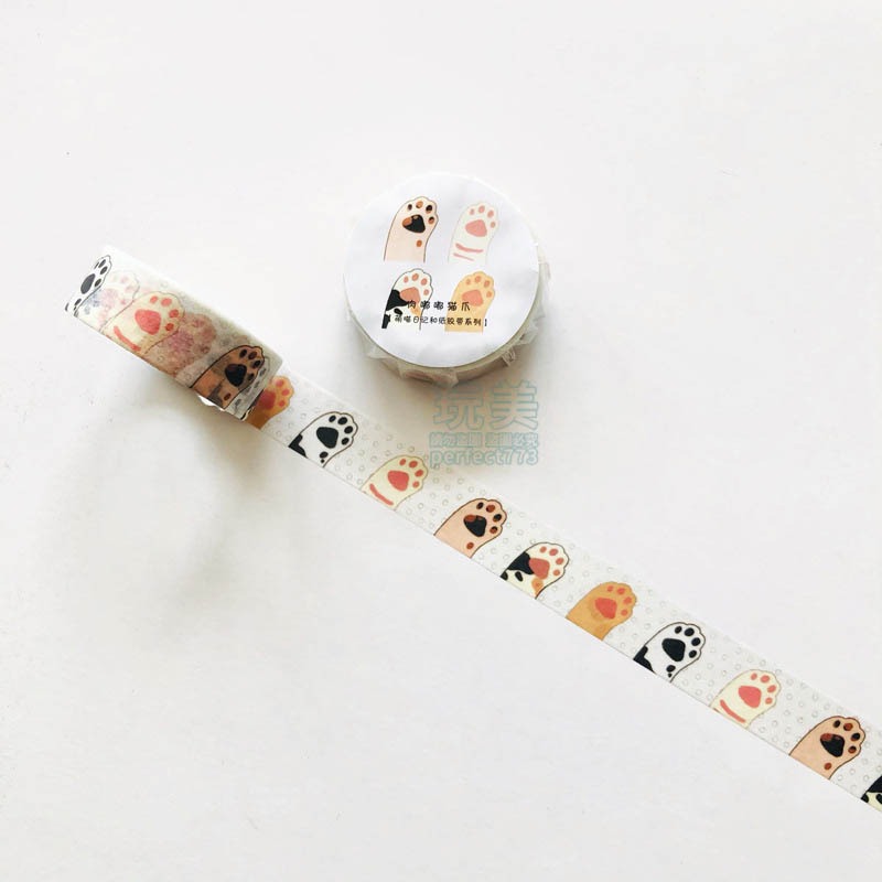 紙膠帶 手帳膠帶 手帳素材 貓咪造型 手帳膠帶 和紙膠帶 貓咪紙膠帶 貓爪紙膠帶 可愛紙膠帶 玩美 771440-規格圖9