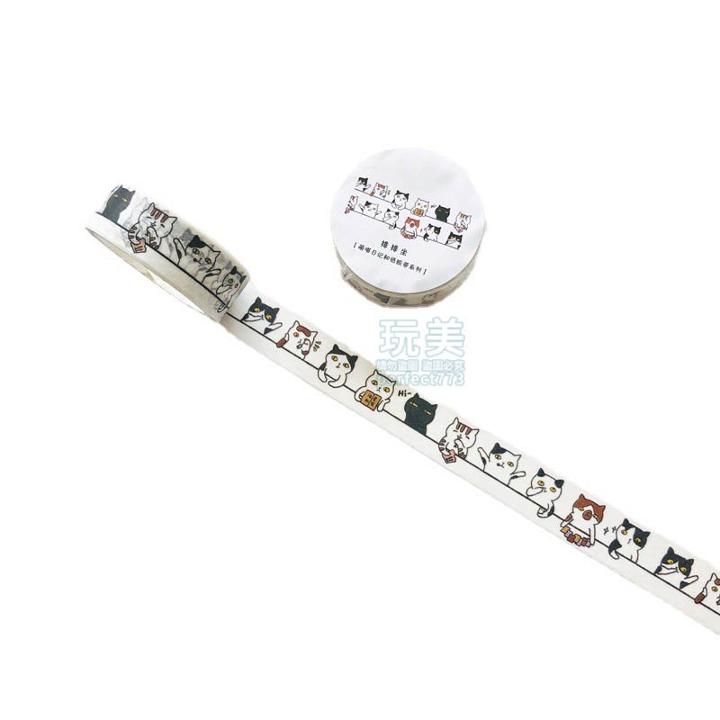 紙膠帶 手帳膠帶 手帳素材 貓咪造型 手帳膠帶 和紙膠帶 貓咪紙膠帶 貓爪紙膠帶 可愛紙膠帶 玩美 771440-規格圖9
