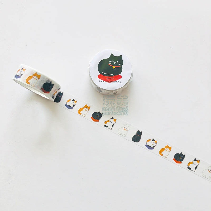 紙膠帶 手帳膠帶 手帳素材 貓咪造型 手帳膠帶 和紙膠帶 貓咪紙膠帶 貓爪紙膠帶 可愛紙膠帶 玩美 771440-規格圖9
