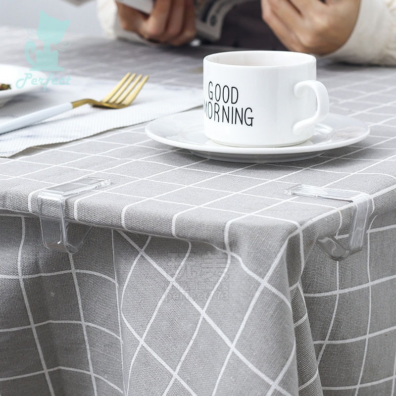 桌布夾 桌巾夾 桌巾防滑夾 桌布固定器 餐桌布固定器 防滑固定 透明固定夾 廚房桌布夾 玩美 771651-細節圖7