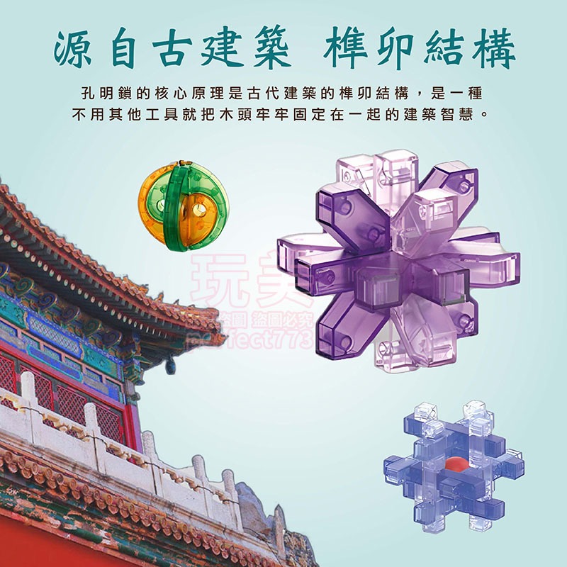 鲁班鎖 魯班鎖套裝 八卦鎖 孔明鎖 益智解鎖 益智遊戲 桌遊益智 智力遊戲 益智鎖 兒童玩具 玩美 771588-細節圖3