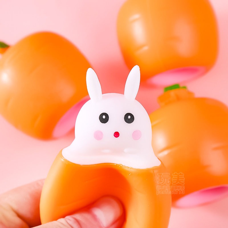 蘿蔔兔捏捏樂 蘿蔔兔子杯 兔子捏捏樂 兔子拔蘿蔔 兔子杯 舒壓捏捏樂 擠壓玩具 出氣蘿蔔兔 紓壓玩具 玩美 771474-細節圖4