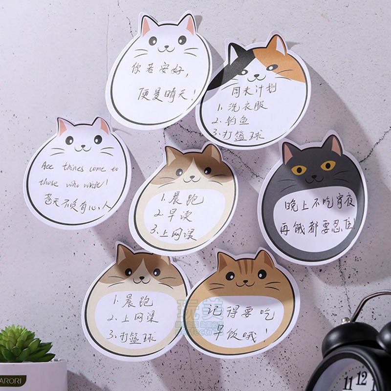 貓咪便利貼 可愛便利貼 造型便利貼 便利貼 n次貼 造型便條紙 留言貼 胖嘟嘟 站立式 玩美 771477-細節圖8