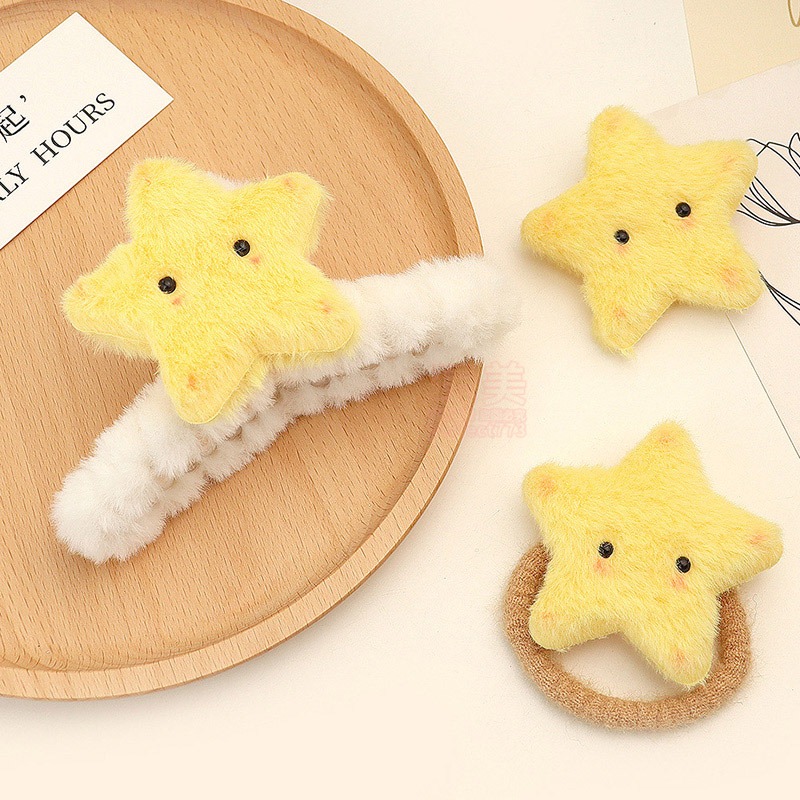 髮夾 髮飾 抓夾 綁頭髮 抓頭髮 毛絨髮夾 可愛髮夾 鯊魚夾 星星造型 星星髮夾 星星髮飾 髮圈 玩美 771482-細節圖4