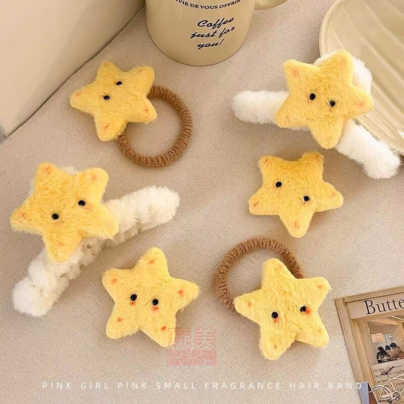 髮夾 髮飾 抓夾 綁頭髮 抓頭髮 毛絨髮夾 可愛髮夾 鯊魚夾 星星造型 星星髮夾 星星髮飾 髮圈 玩美 771482-細節圖9