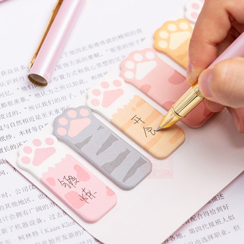 貓爪便利貼 貓掌便利貼 可愛便利貼 喵喵掌便利貼 貓咪文具 N次貼 索引貼 筆記貼 記事貼 辦公小物 玩美 771484-細節圖6