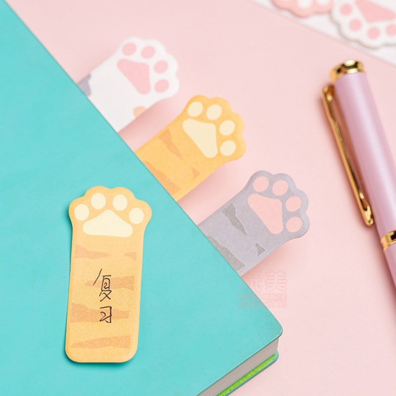 貓爪便利貼 貓掌便利貼 可愛便利貼 喵喵掌便利貼 貓咪文具 N次貼 索引貼 筆記貼 記事貼 辦公小物 玩美 771484-細節圖7