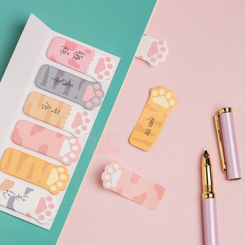 貓爪便利貼 貓掌便利貼 可愛便利貼 喵喵掌便利貼 貓咪文具 N次貼 索引貼 筆記貼 記事貼 辦公小物 玩美 771484-細節圖8