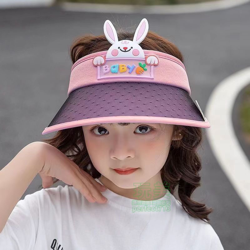 遮陽帽 兒童防曬帽 兒童遮陽帽 幼兒遮陽帽 親子帽 戶外出遊帽 空頂帽 兒童帽子 卡通遮陽帽 玩美 771496-細節圖6