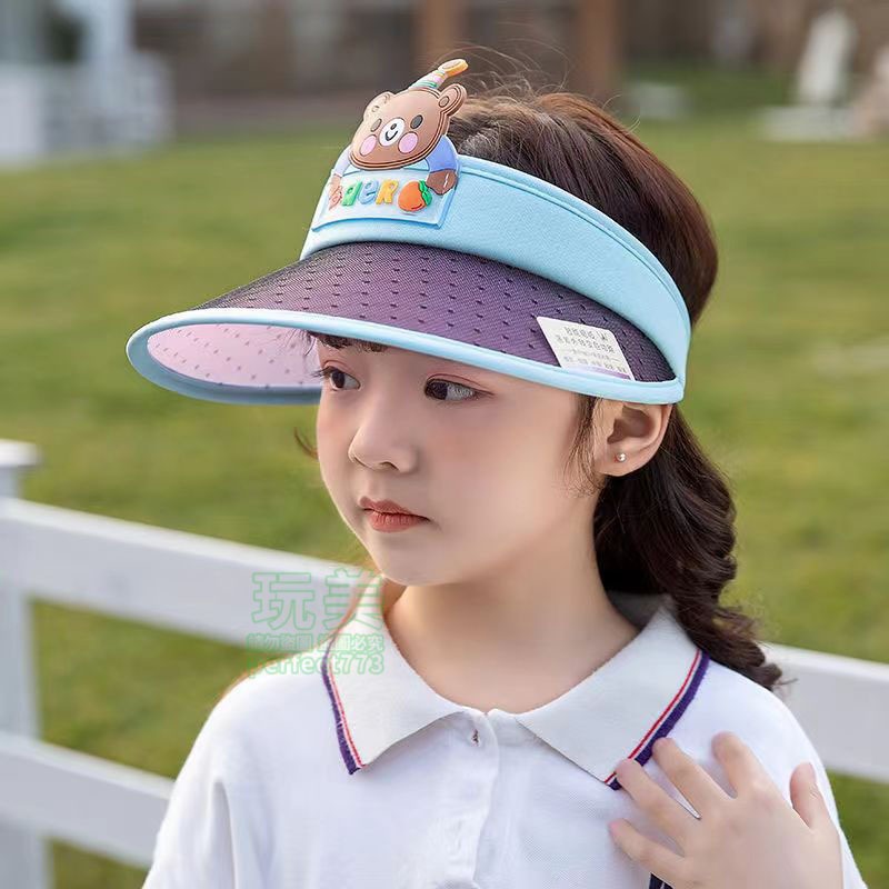 遮陽帽 兒童防曬帽 兒童遮陽帽 幼兒遮陽帽 親子帽 戶外出遊帽 空頂帽 兒童帽子 卡通遮陽帽 玩美 771496-細節圖7