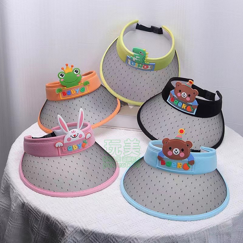 遮陽帽 兒童防曬帽 兒童遮陽帽 幼兒遮陽帽 親子帽 戶外出遊帽 空頂帽 兒童帽子 卡通遮陽帽 玩美 771496-細節圖9