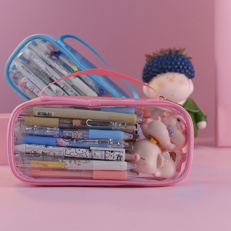 透明大容量筆袋 筆袋 鉛筆盒 透明筆袋 透明鉛筆盒 可視鉛筆袋 韓系筆袋 文具 鉛筆盒大容量 大容量 玩美 771339-細節圖7