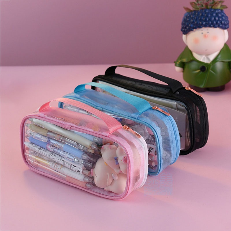 透明大容量筆袋 筆袋 鉛筆盒 透明筆袋 透明鉛筆盒 可視鉛筆袋 韓系筆袋 文具 鉛筆盒大容量 大容量 玩美 771339-細節圖8