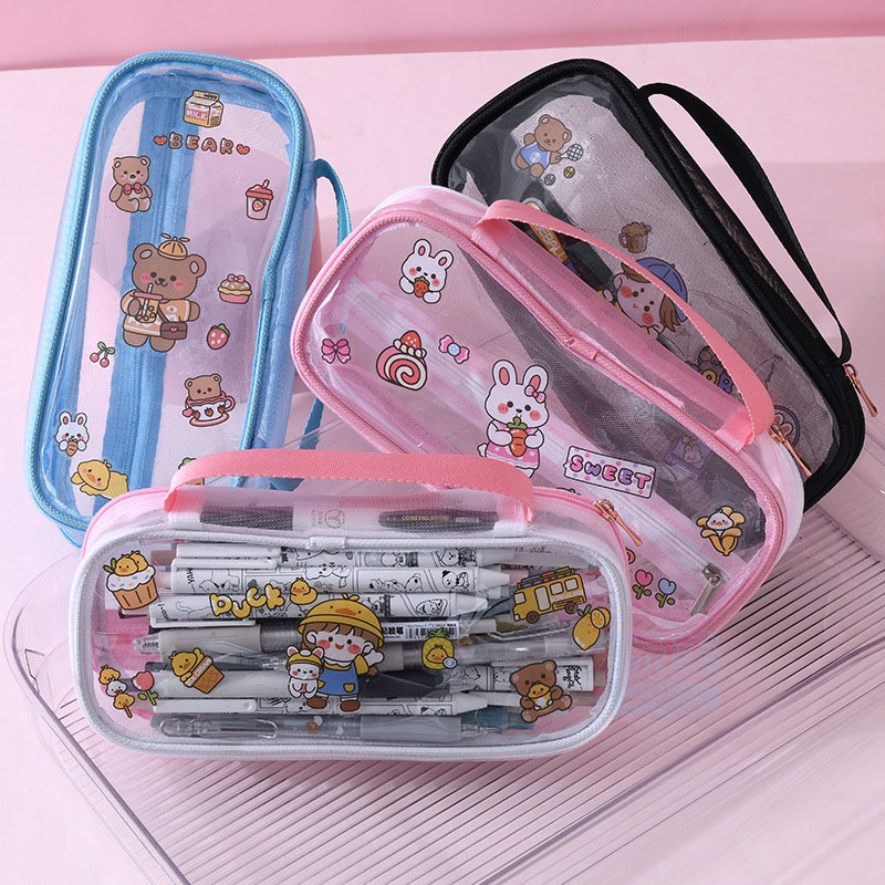 透明大容量筆袋 筆袋 鉛筆盒 透明筆袋 透明鉛筆盒 可視鉛筆袋 韓系筆袋 文具 鉛筆盒大容量 大容量 玩美 771339-細節圖9