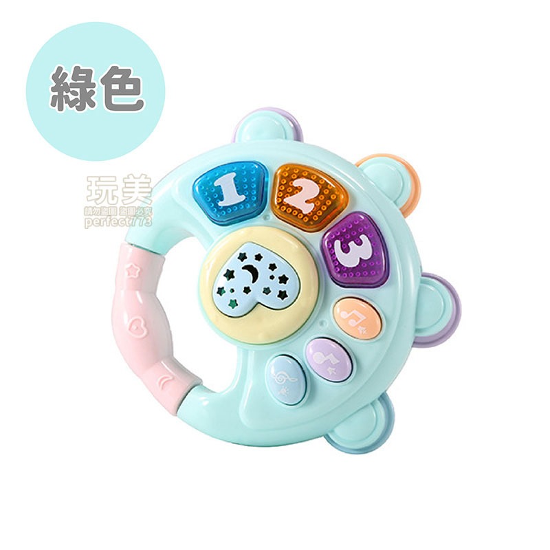 綠色》手搖鈴款式》嬰兒投影音樂玩具