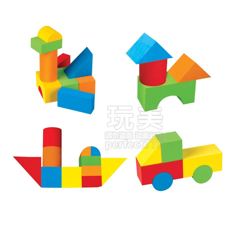 海綿積木 泡棉積木 軟積木 eva積木 安全積木 方塊積木 大積木 彩色積木 寶寶積木 嬰兒積木 玩美 77972-細節圖7