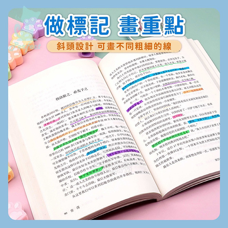 章魚螢光筆 小熊螢光筆 貓掌螢光筆 造型螢光筆 記號筆 彩色拼接 文具用品 彩色筆 畫畫筆 塗鴉筆 玩美 771055-細節圖3