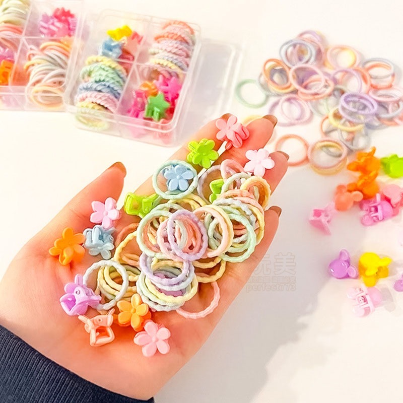 小抓夾 小髮圈 汗毛夾 碎髮夾 4款盒裝 超值組合 bb夾 嬰兒髮圈 寶寶髮夾 寶寶髮飾 色彩鮮豔 玩美 771408-細節圖8