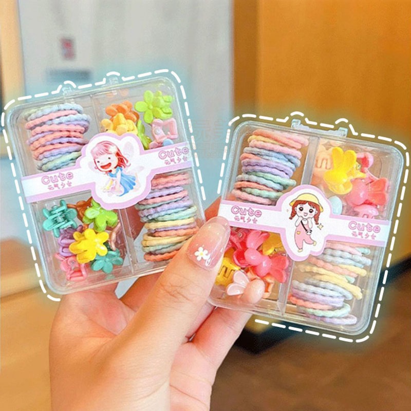 小抓夾 小髮圈 汗毛夾 碎髮夾 4款盒裝 超值組合 bb夾 嬰兒髮圈 寶寶髮夾 寶寶髮飾 色彩鮮豔 玩美 771408-細節圖9