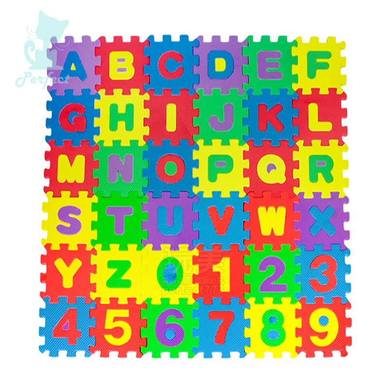 巧拼地墊 拼圖地墊 泡棉地墊 1組36片 EVA地墊 泡沫地墊 英文巧拼 數字巧拼 爬行墊 軟地墊 玩美 771688-細節圖8