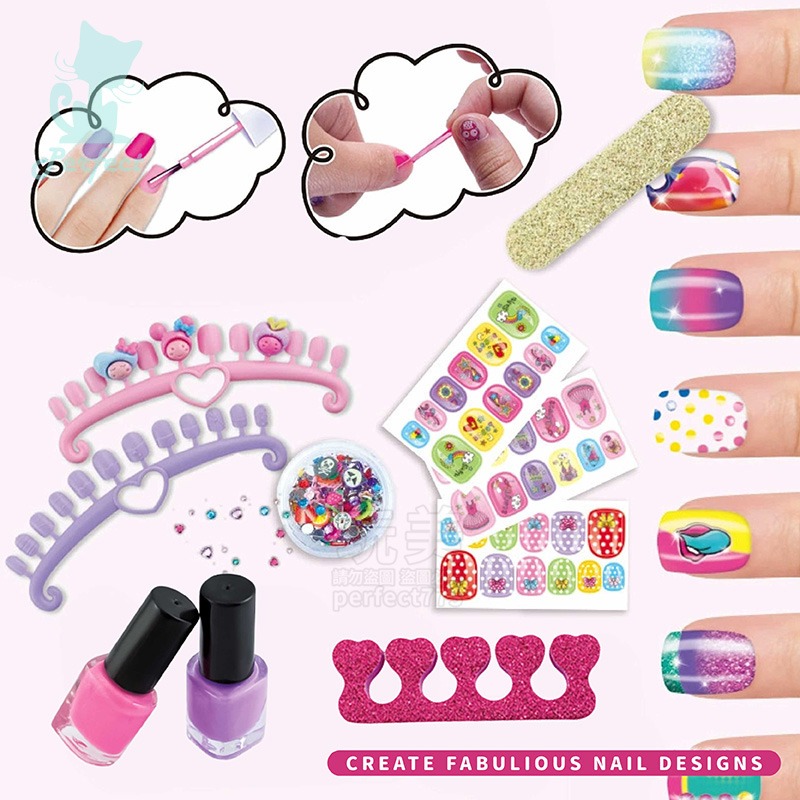美甲玩具 指甲玩具 兒童指甲彩繪 兒童美甲玩具 兒童指甲玩具 兒童指甲貼片 手工美甲貼紙diy 玩美 77516-細節圖4