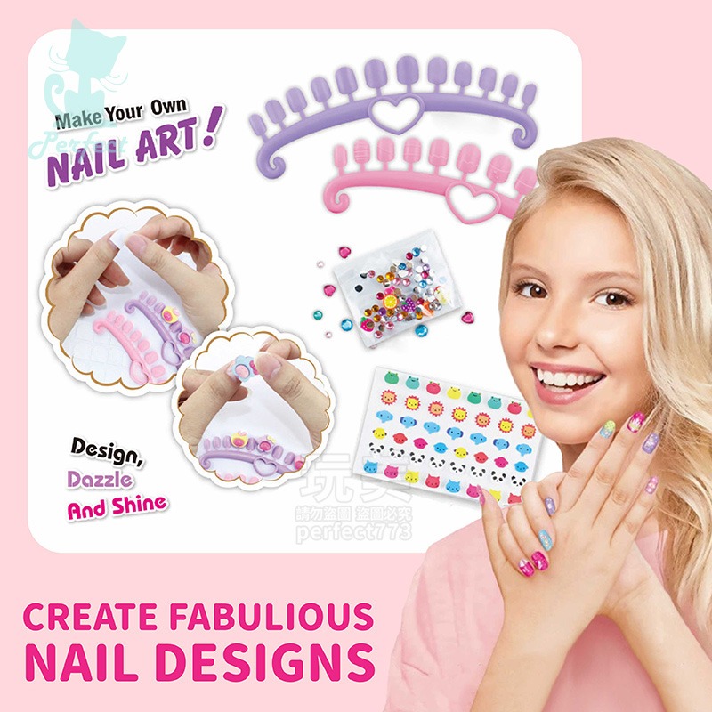 美甲玩具 指甲玩具 兒童指甲彩繪 兒童美甲玩具 兒童指甲玩具 兒童指甲貼片 手工美甲貼紙diy 玩美 77516-細節圖5