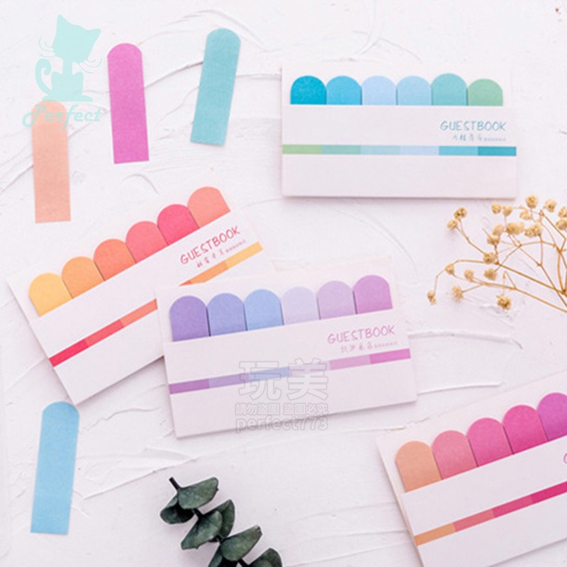 漸層便利貼 長型便利貼 索引貼 便條紙 N次貼 彩色便利貼 手帳素材 記事貼 備忘錄 手帳貼紙 便簽紙 玩美 77548-細節圖4