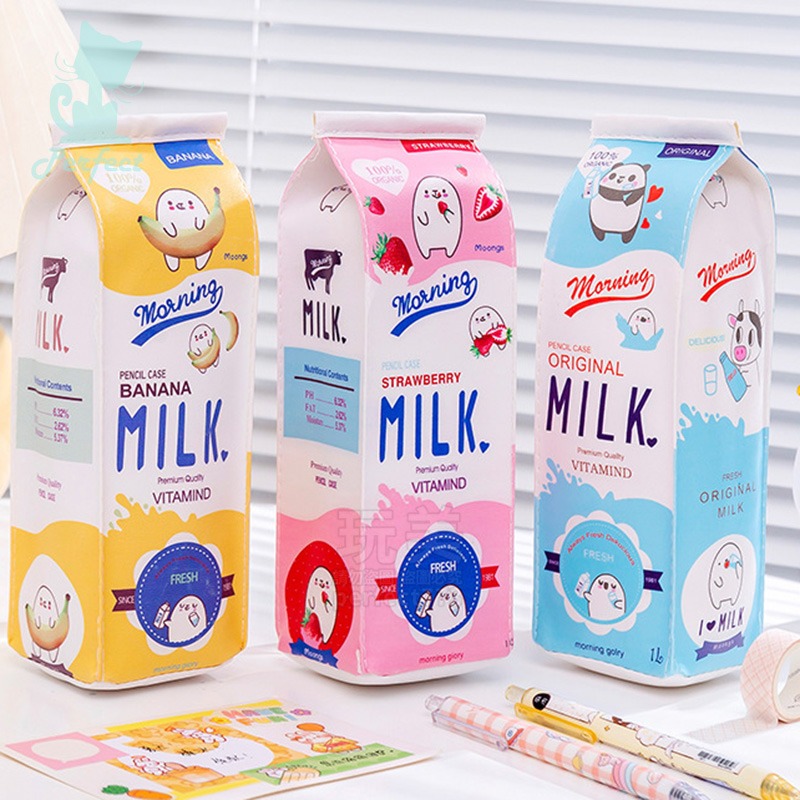 鉛筆盒 筆袋 造型筆袋 迷你筆盒 鉛筆盒韓國 ins 可愛筆袋 牛奶盒造型 文具收納 文具禮品 玩美 77552-細節圖8