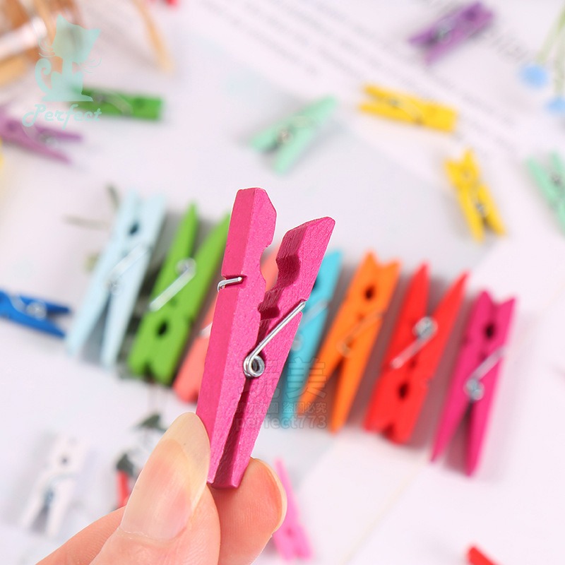 木夾 小夾子 相片夾 木頭夾 彩色木頭夾 彩色小夾子 迷你夾子 夾照片 相片牆 裝飾夾 掛牆夾 玩美 77553-細節圖3