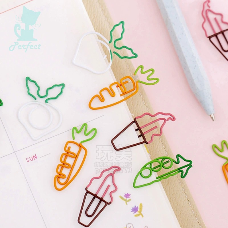 造型迴紋針 小迴紋針 彩色迴紋針 卡通迴紋針 冰淇淋迴紋針 蔬菜造型 辦公用品 文具用品 創意文具 玩美 77555-細節圖4