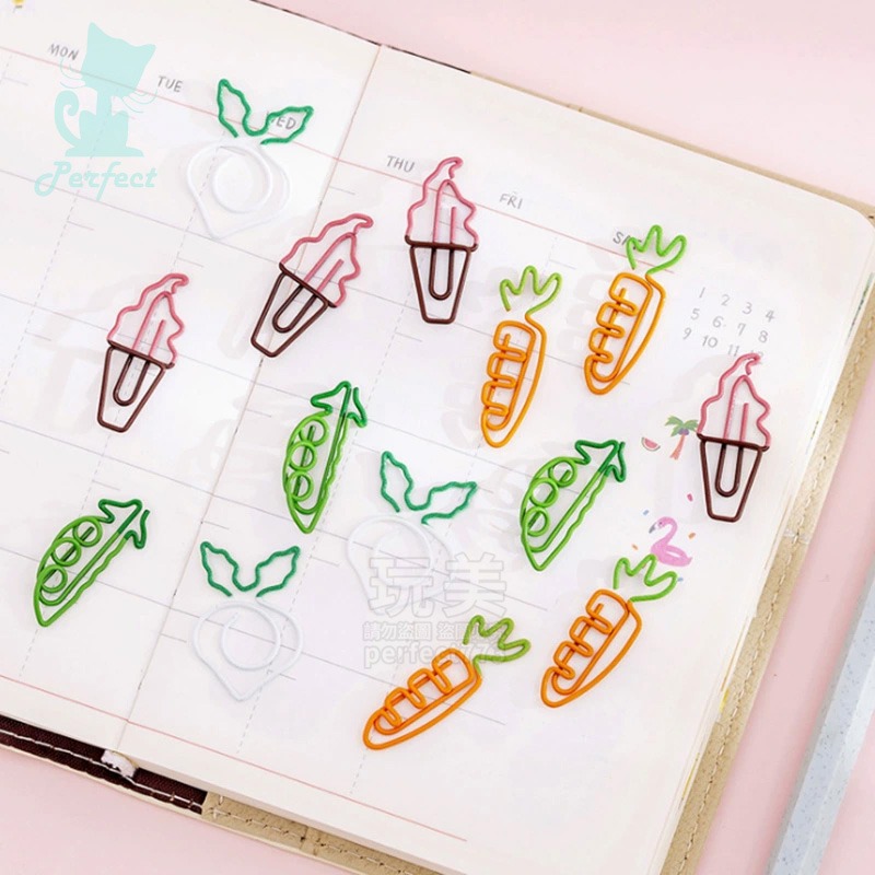 造型迴紋針 小迴紋針 彩色迴紋針 卡通迴紋針 冰淇淋迴紋針 蔬菜造型 辦公用品 文具用品 創意文具 玩美 77555-細節圖6