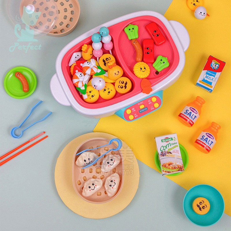 火鍋玩具 廚房玩具 迷你廚房 扮家家遊戲 煮飯玩具 夾夾樂 噴霧玩具 烤肉玩具 兒童禮物 食物玩具 玩美 77690-細節圖8