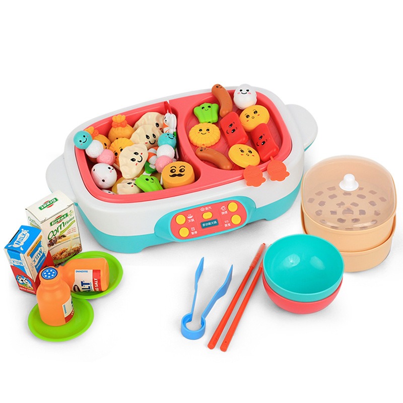 火鍋玩具 廚房玩具 迷你廚房 扮家家遊戲 煮飯玩具 夾夾樂 噴霧玩具 烤肉玩具 兒童禮物 食物玩具 玩美 77690-細節圖9
