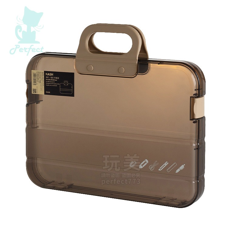 文件資料盒 透明收納盒 A4檔案盒 手提文件盒 收據收納盒 紙張收納 文件收納 試卷收納 玩美 77800-細節圖8