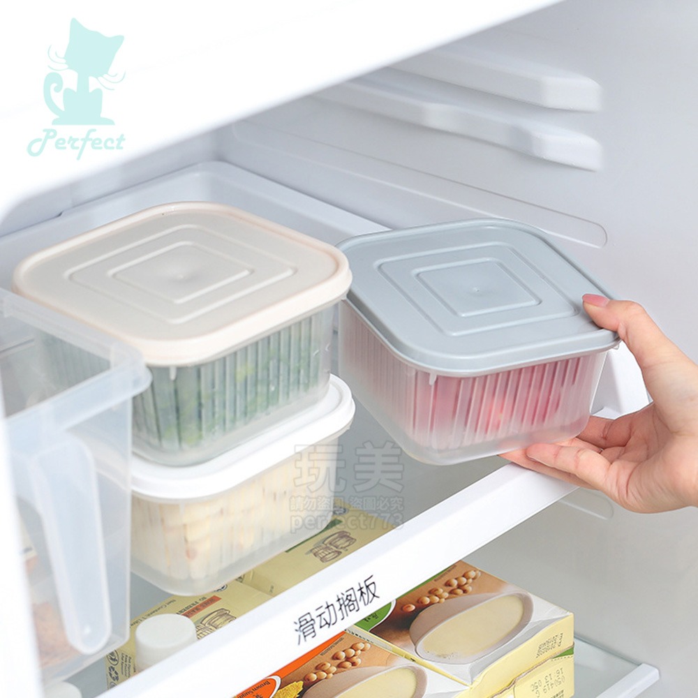 瀝水保鮮盒 蒜泥分隔盒 方形保鮮盒 瀝水盒 蒜頭收納盒 蔥花保鮮盒 冰箱收納盒 蔥薑蒜收納盒 蔥花盒 玩美 77722-細節圖7