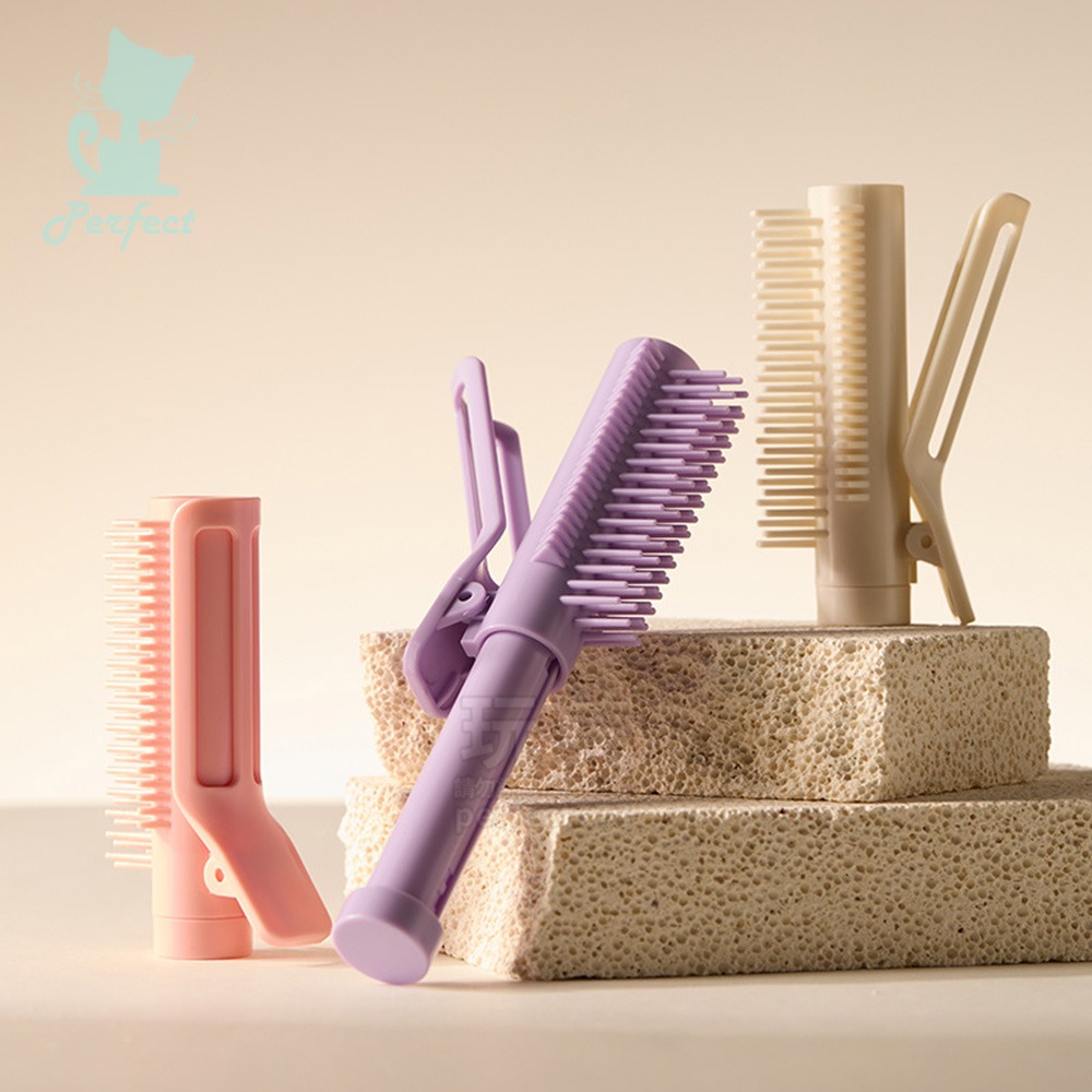 髮根梳子 捲髮梳 造型梳 髮根蓬鬆夾 髮捲夾 捲髮造型梳 伸縮捲髮 空氣瀏海捲梳 折疊梳 蓬鬆神器 玩美 771693-細節圖9