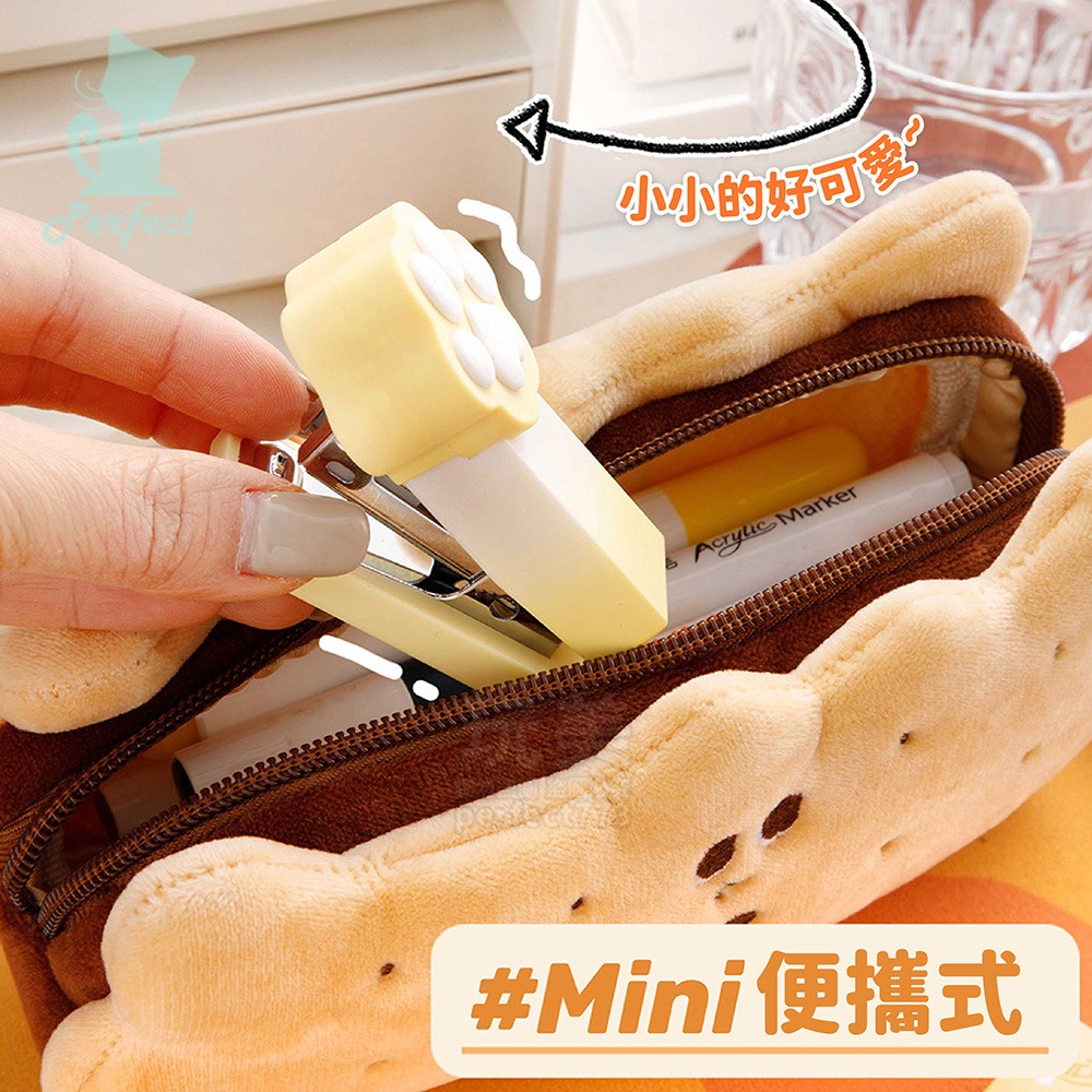 貓掌訂書機 可愛訂書機 造型訂書機 釘書機 手握式訂書機 事務用品 辦公室 文件整理 攜帶方便 省力 玩美 771709-細節圖8