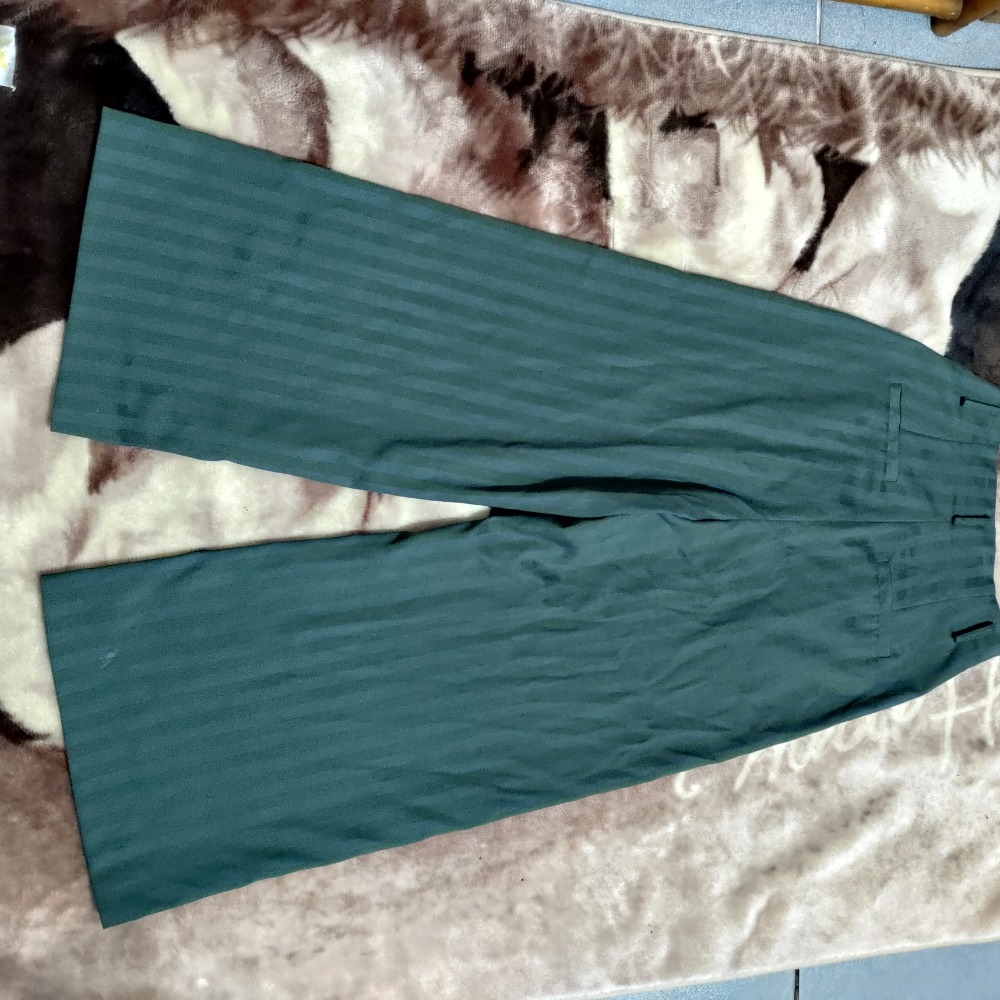Dresseum 高腰 彈性 寬褲 直條紋 S 人造絲22% 580 西裝褲-細節圖4