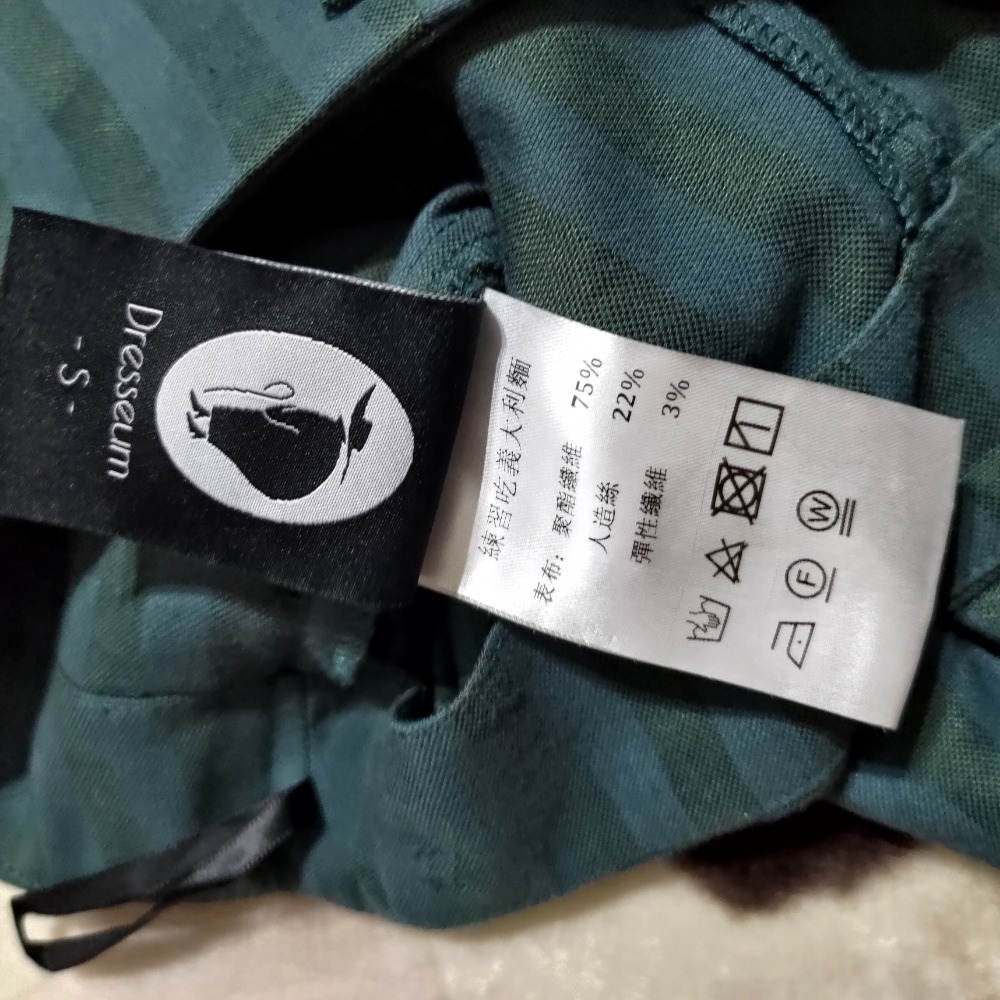 Dresseum 高腰 彈性 寬褲 直條紋 S 人造絲22% 580 西裝褲-細節圖5