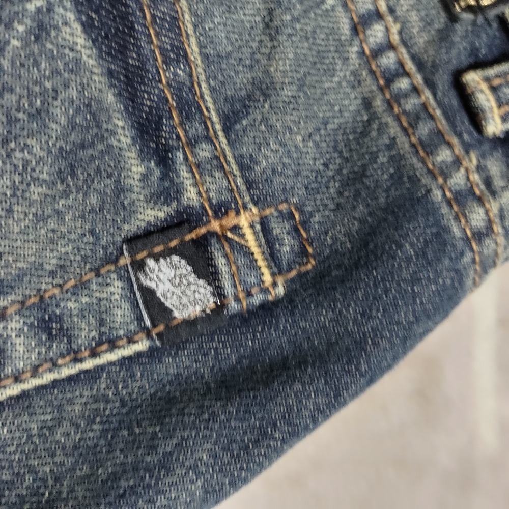 BOBSON 男款 立體貓鬚 刷破 車縫造型 直筒 牛仔褲 100%棉 33腰 700-細節圖6