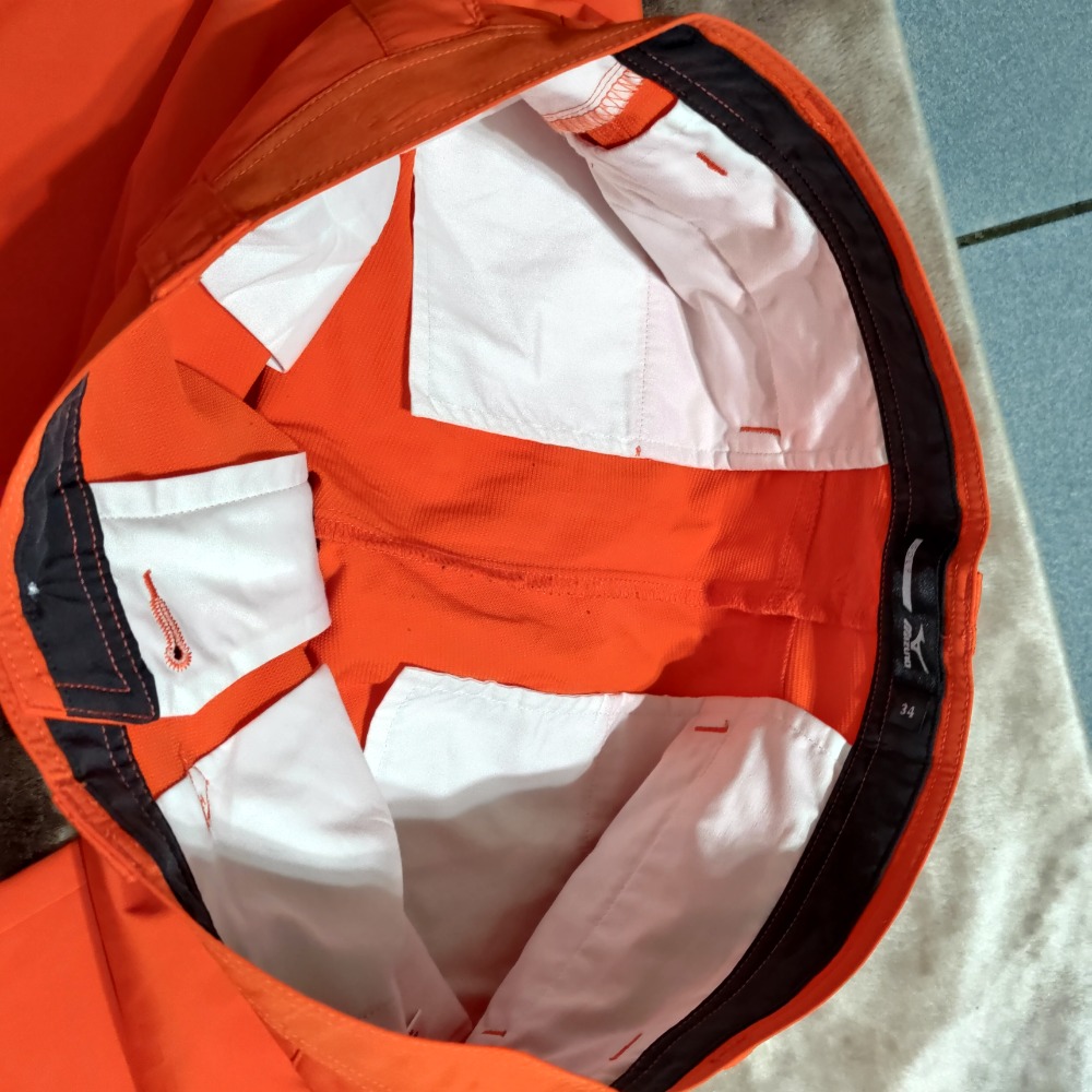 高爾夫MIZUNO 美津濃 刺繡logo 橘色長褲 休閒褲 34腰 2000-細節圖2