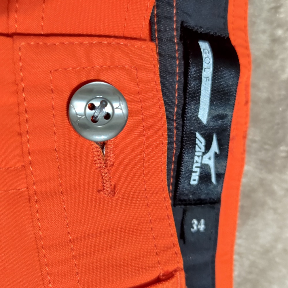 高爾夫MIZUNO 美津濃 刺繡logo 橘色長褲 休閒褲 34腰 2000-細節圖3