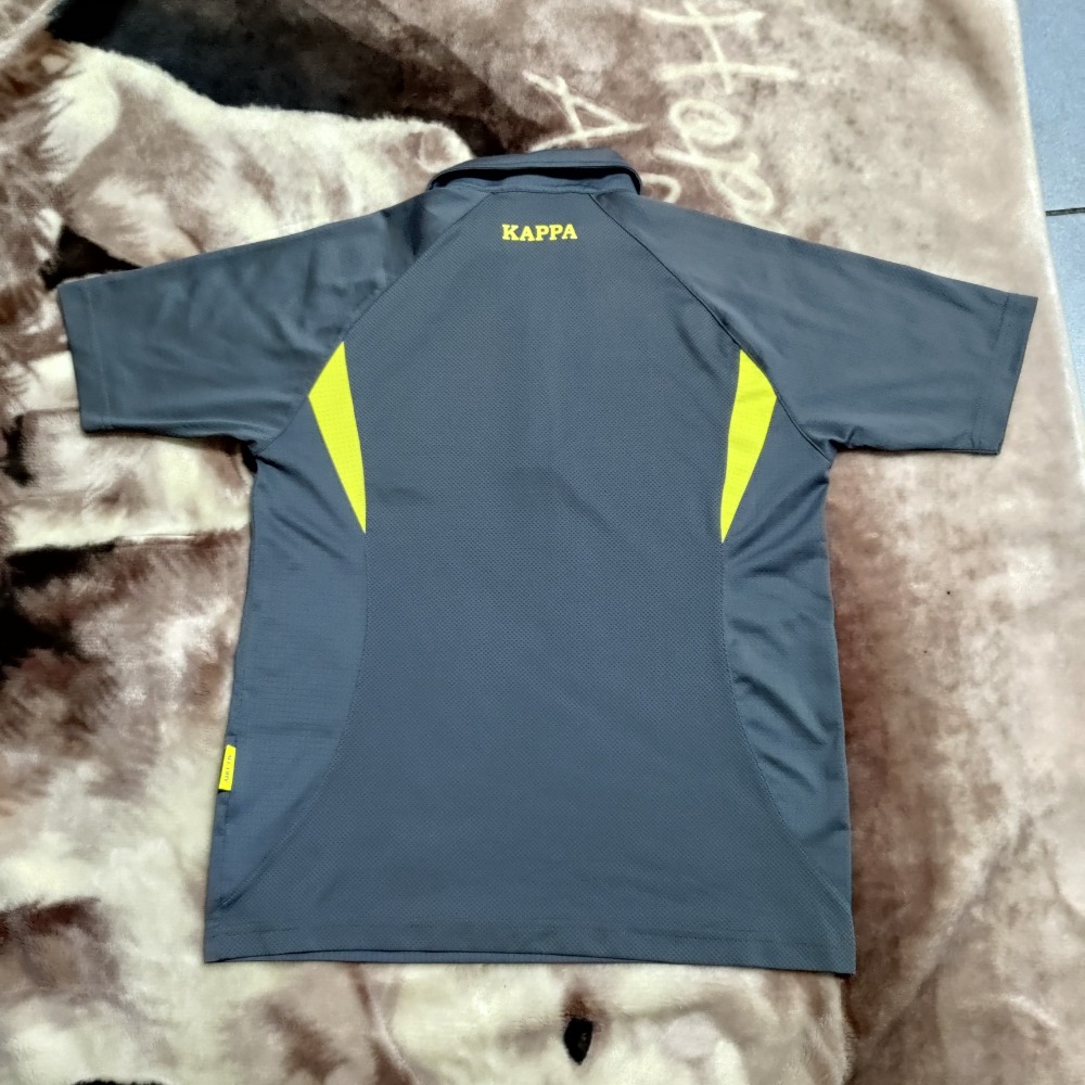 KAPPA 男款 polo衫 M 刺繡logo 灰色 透氣 排汗 600 短袖-細節圖3