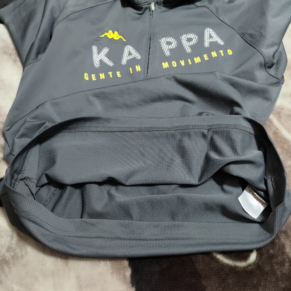 KAPPA 男款 polo衫 M 刺繡logo 灰色 透氣 排汗 600 短袖-細節圖4