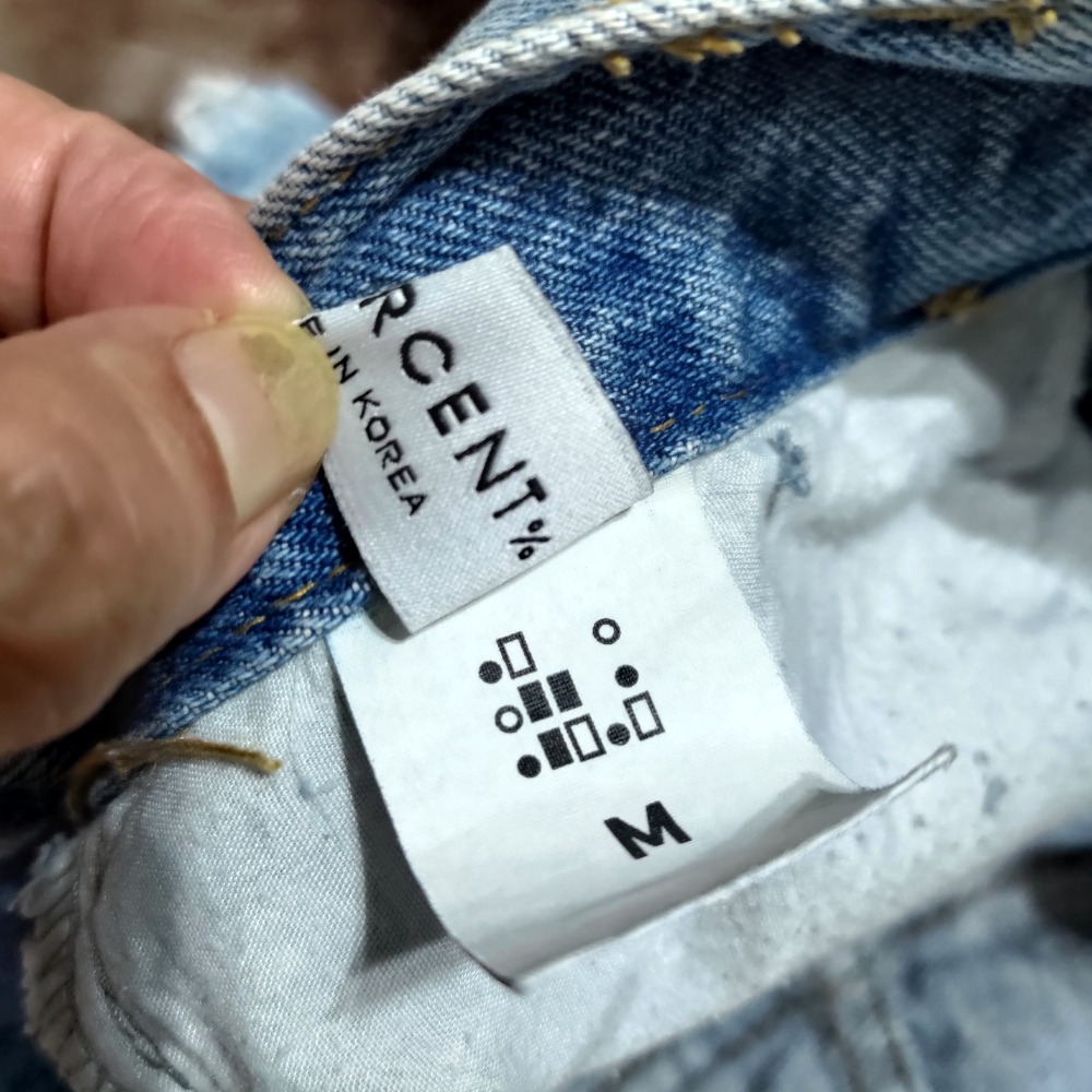 韓國 D.percent 女款 高腰 無彈性 牛仔短褲 M 388-細節圖3