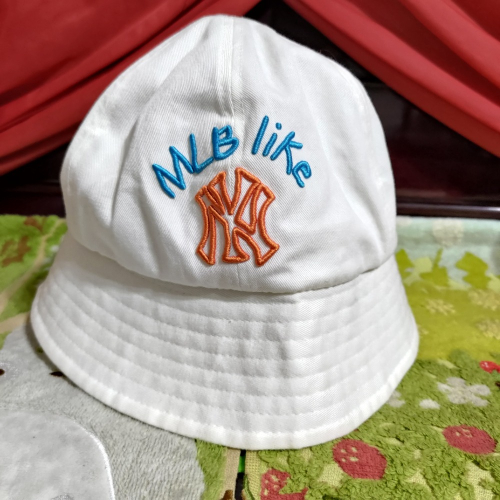 韓國製 MLB 春夏款 漁夫帽 白色 透氣 57公分 S 100%棉 750