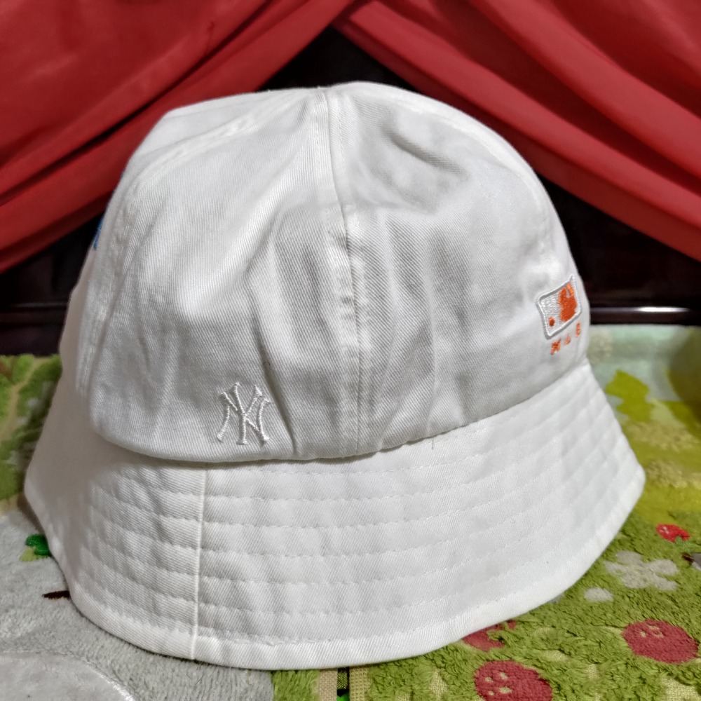 韓國製 MLB 春夏款 漁夫帽 白色 透氣 57公分 S 100%棉 750-細節圖2